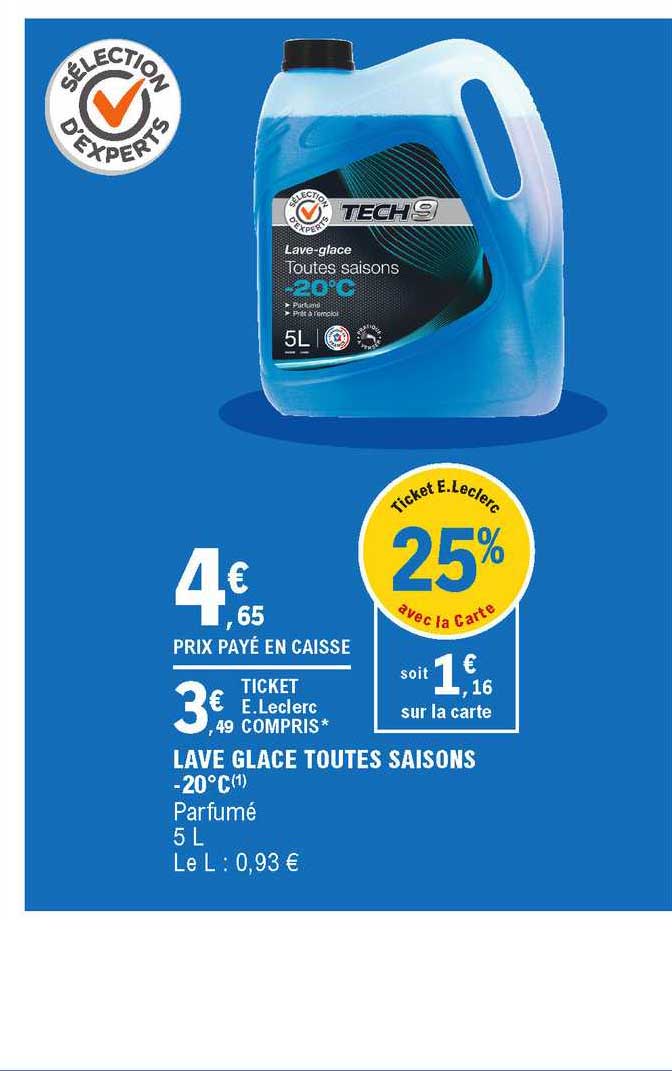 lave glace toutes saisons -0° tech9