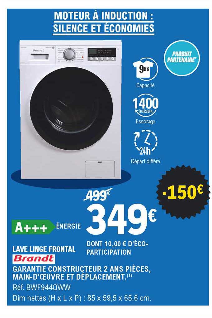 lave linge frontal brandt