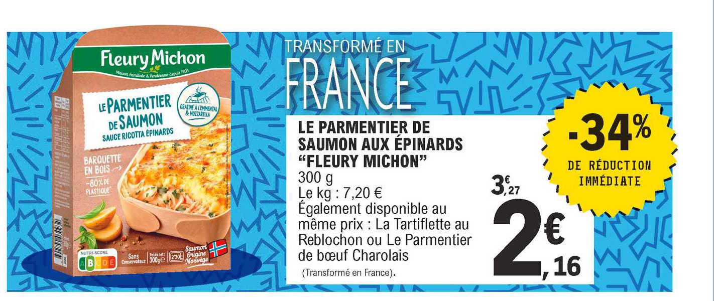 le parmentier de saumon aux épinards "fleury michon"