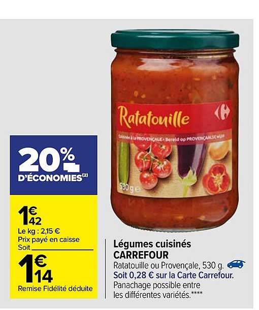 Légumes Cuisinés Carrefour