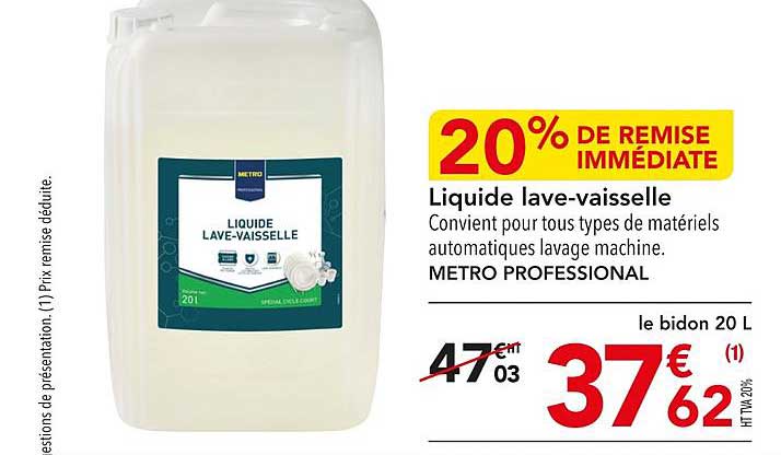 liquide lave-vaisselle metro professional