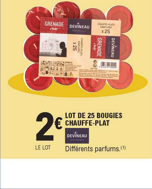 lot de 25 bougies chauffe-plat devineau