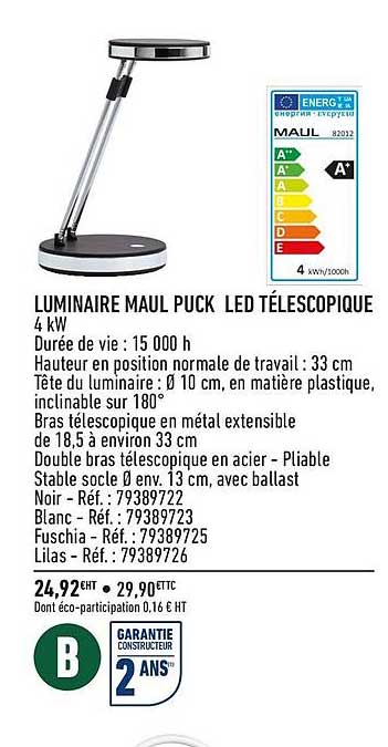 Luminaire Maul Puck Led Télescopique