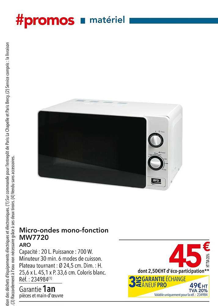 micro-ondes mono-fonction mw7720 aro