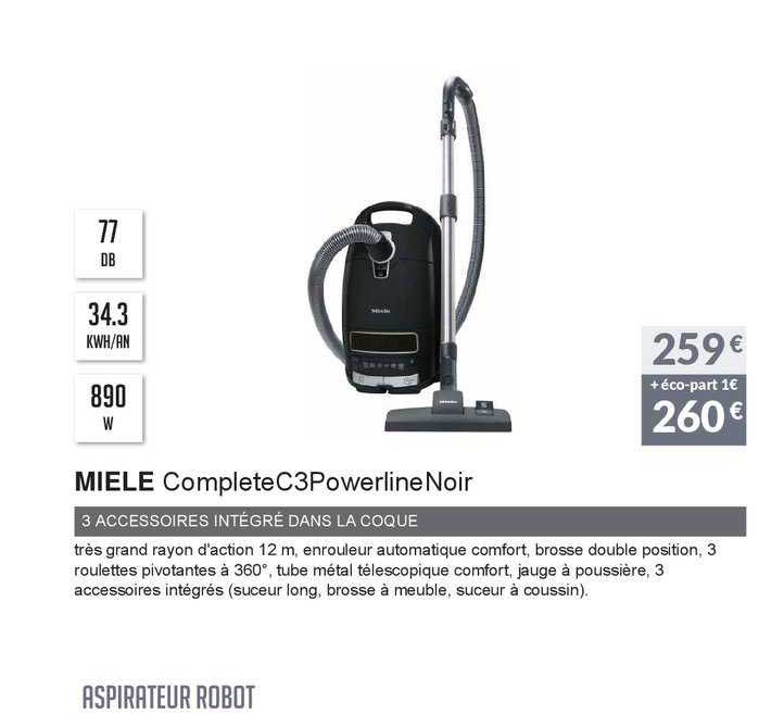 miele complete c3 powerline noir 3 accessoires intégré dans la coque