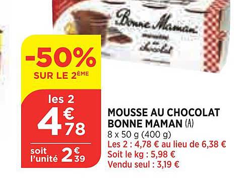 mousse au chocolat bonne maman