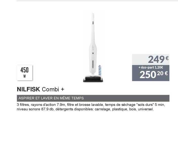 Nilfisk Combi+ Aspirer Et Laver En Même Temps