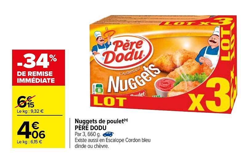nuggets de poulet père dodu