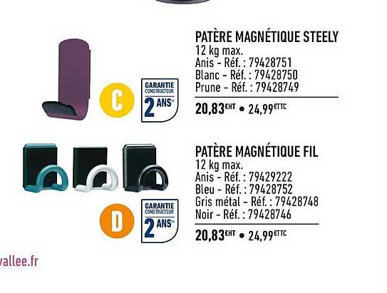 patère magnétique steely, patère magnétique fil