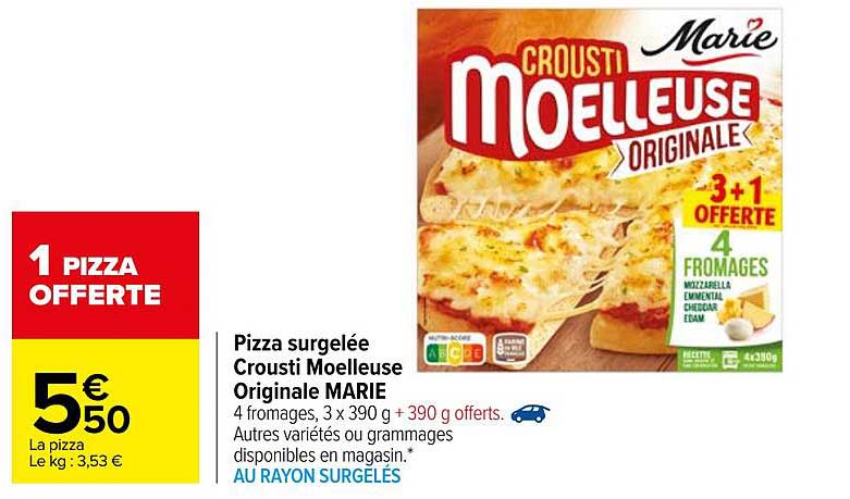Pizza Surgelée Crousti Moelleuse Originale Marie