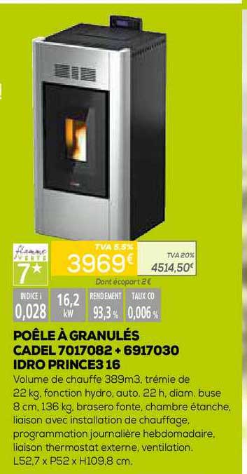 poêle à granulés cadel idro prince3 16