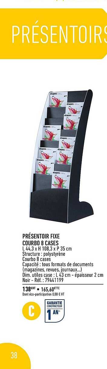 présentoire fixe courbo 8 cases