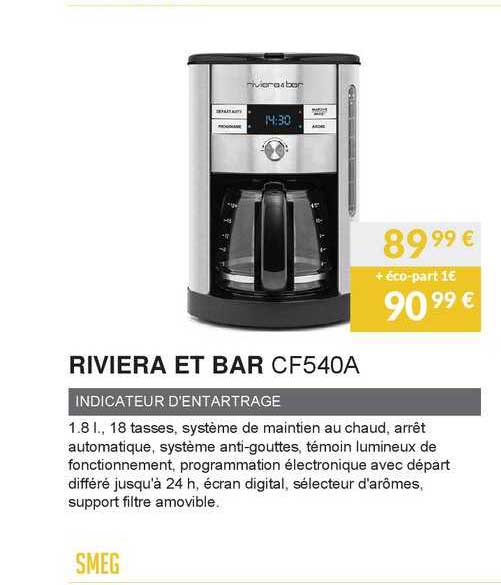 riviera et bar indicateur d'entartrage