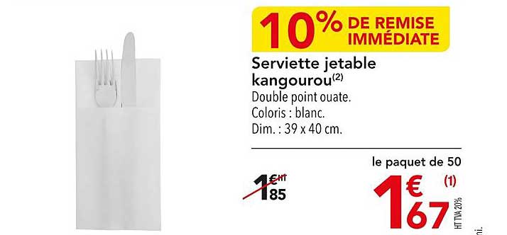 serviette jetable kangourou