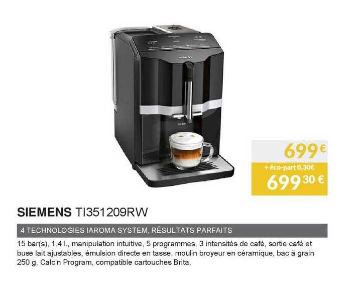 siemens 4 technologies iaroma system, résultats parfaits