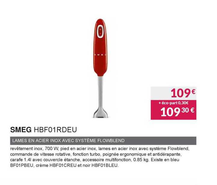 Smeg Lames En Acier Inox Avec Système Flowblend