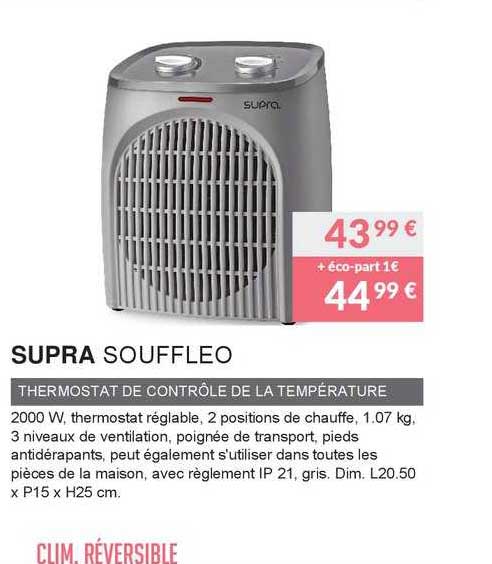 supra souffleo thermostat de contrôle de la température