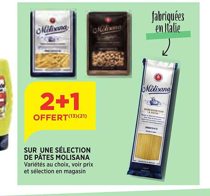 sur une sélection de pâtes molisana