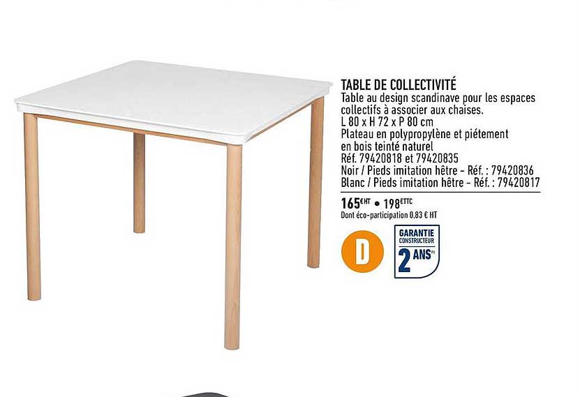 table de collectivité