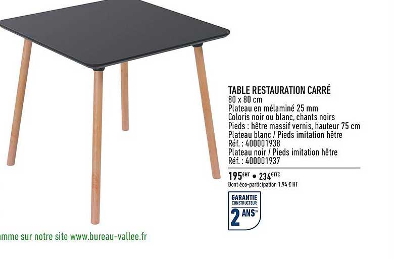 Table Restauration Carré