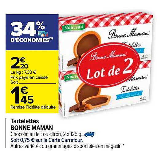 tartelettes bonne maman