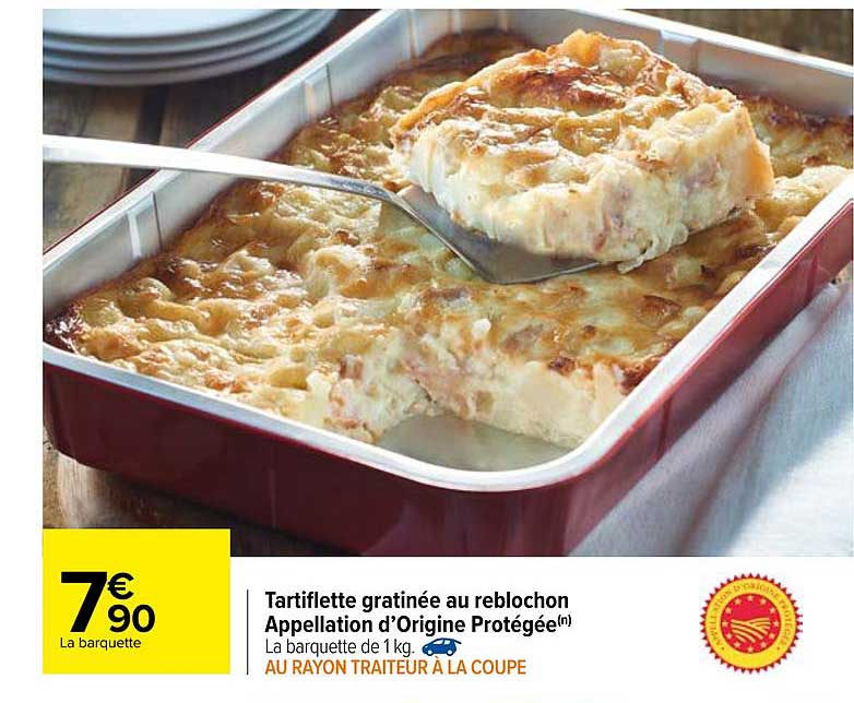 tartiflette gratinée au reblochon appellation d'origine protégée