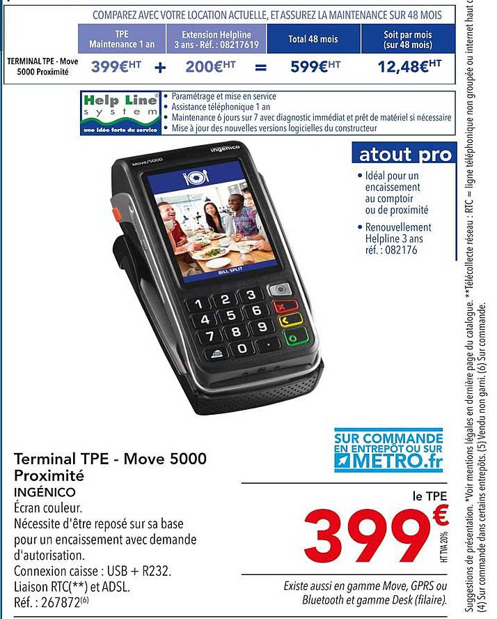 terminal tpe - move 5000 proximité ingénico
