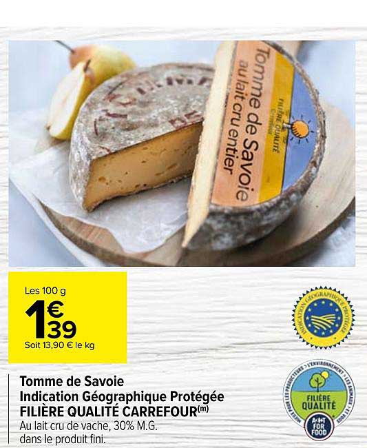 tomme de savoie indication géographique protégée filière qualité carrefour