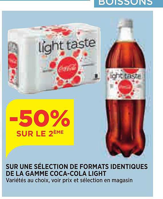 une sélection de formats identiques de la gamme coca-cola light