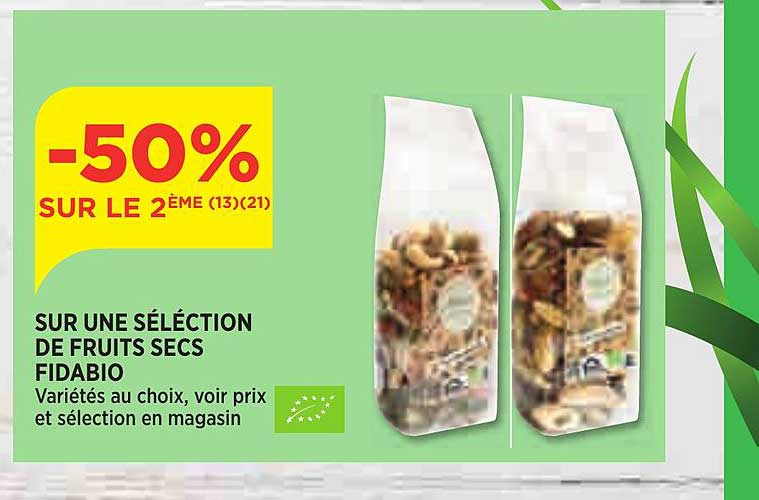 une sélection de fruits secs fidabio