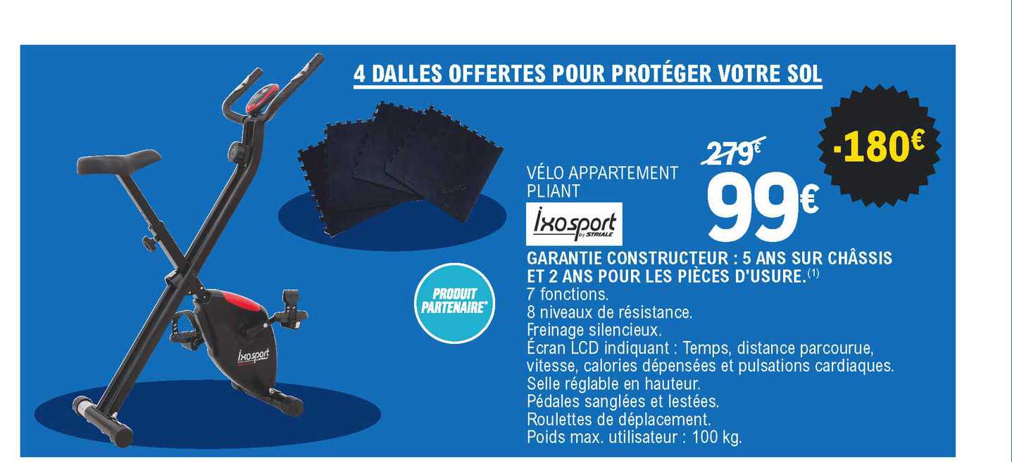 vélo appartement pliant ixosport