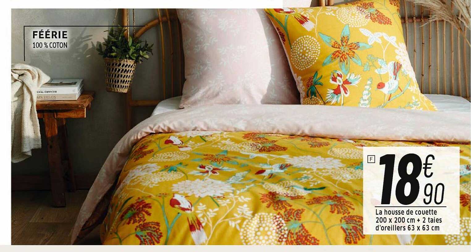 la housse de couette 200 x 200 cm + 2 taies d'oreillers 63 x 63 cm féérie