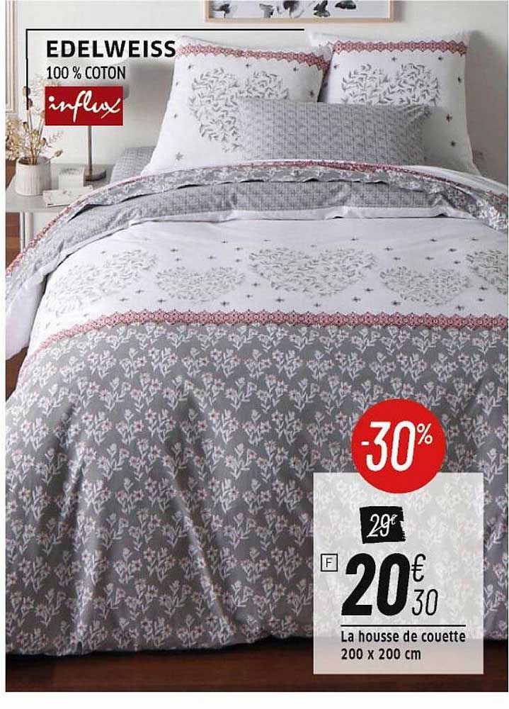 la housse de couette 200 x 200 cm edelweiss influx