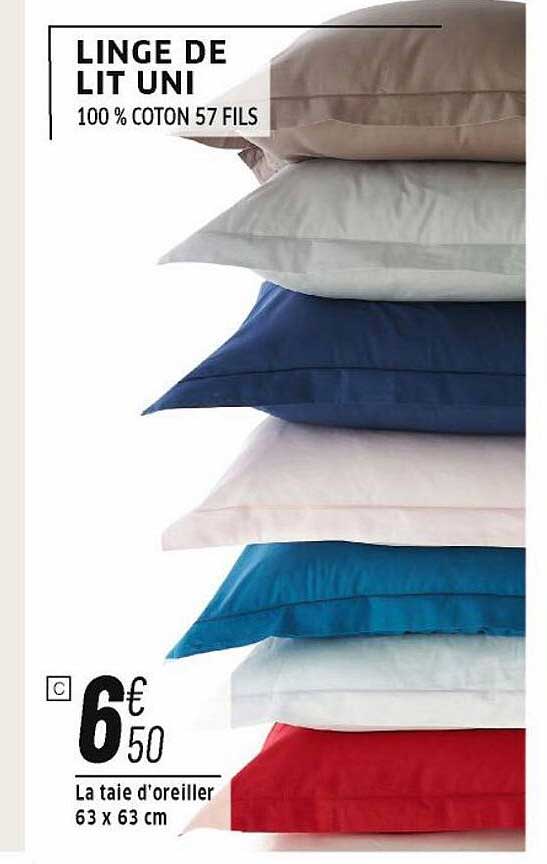 la taie d'oreiller 63 x 63 cm