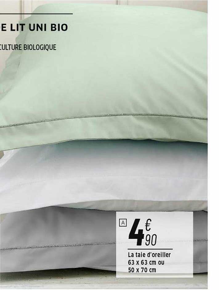 la taie d'oreiller 63 x 63 cm ou 50 x 70 cm