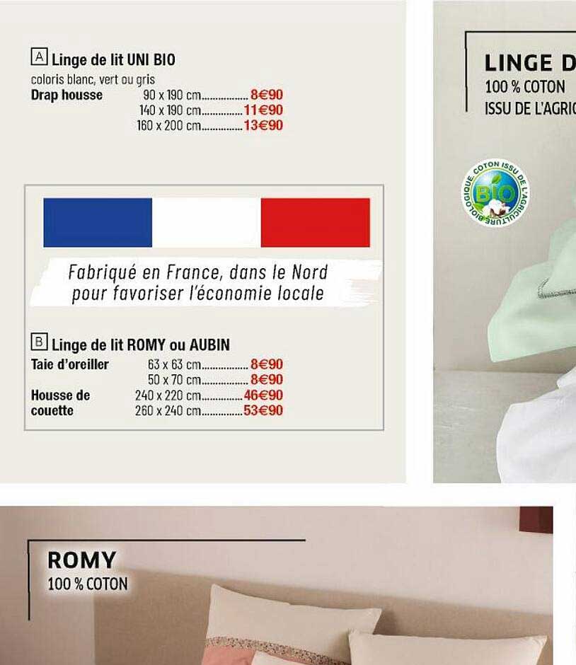 linge de lit uni bio, linge de lit romy ou aubin