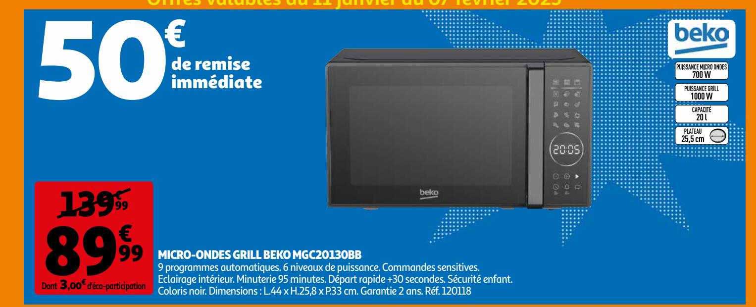 Micro-ondes Grill Beko Mgc20130bb