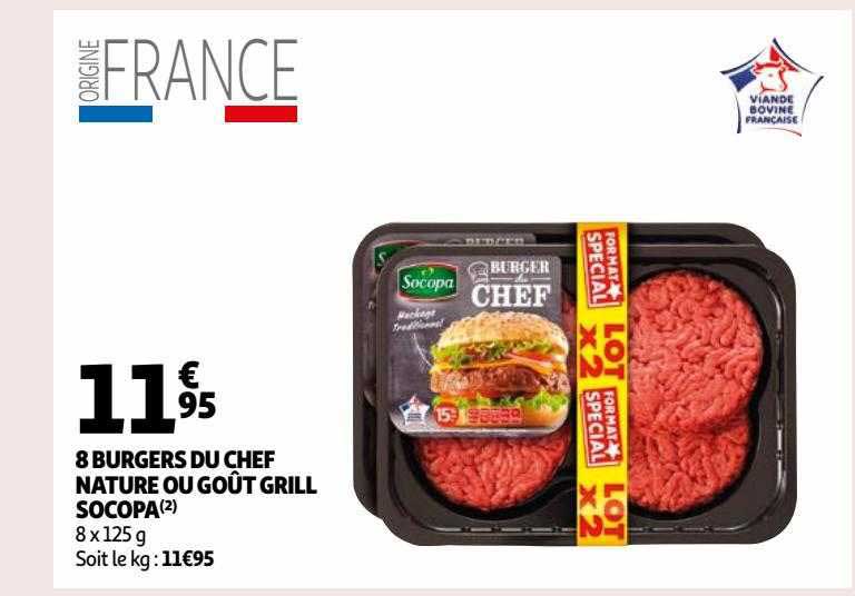 8 Burgers Du Chef Nature Ou Goût Grill Socopa