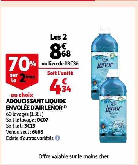 adoucissant liquide envolée d'air lenor