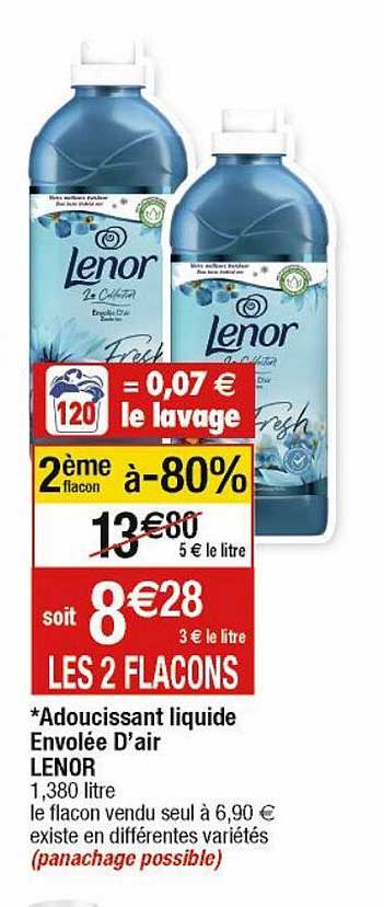 adoucissant liquide envolée d'air lenor