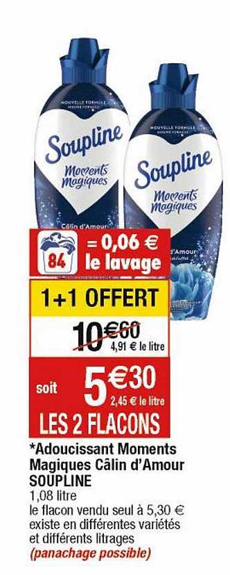 adoucissant moments magiques câlin d'amour soupline