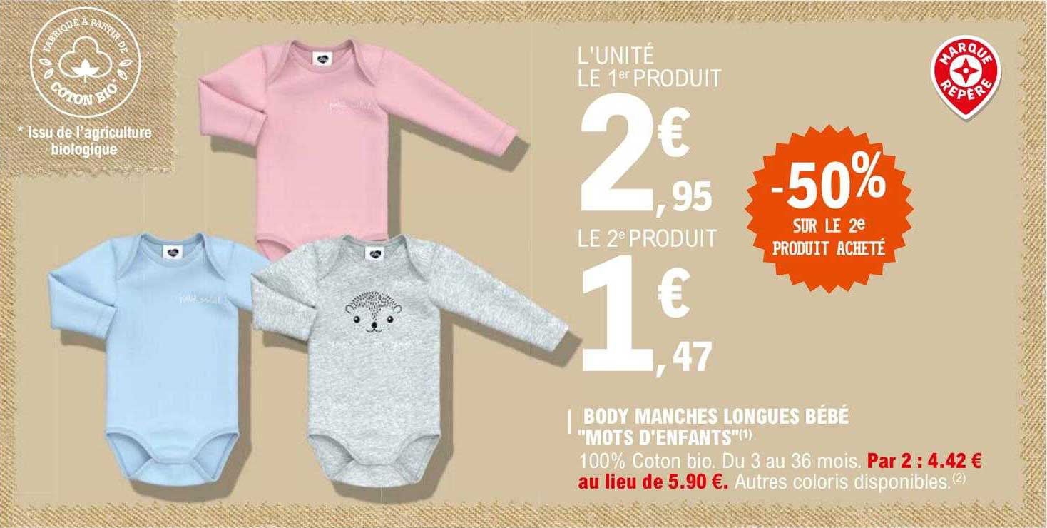 body manches longues bébé "mots d'enfants"