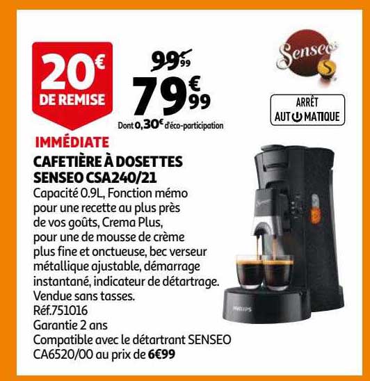 Cafetière à Dosettes Senseo Csa240-21