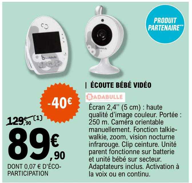 écoute bébé vidéo badabulle