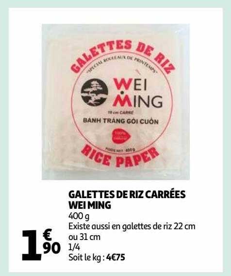 galettes de riz carrées wei ming