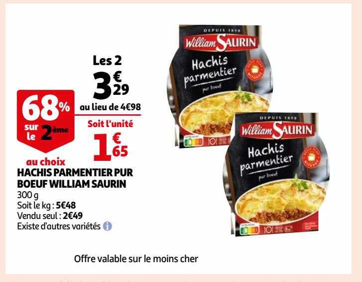 hachis parmentier pur boeuf william saurin