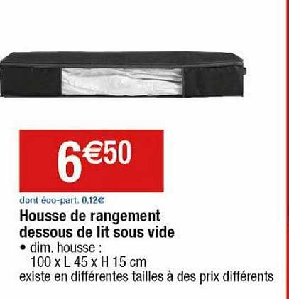 housse de rangement dessous de lit sous vide