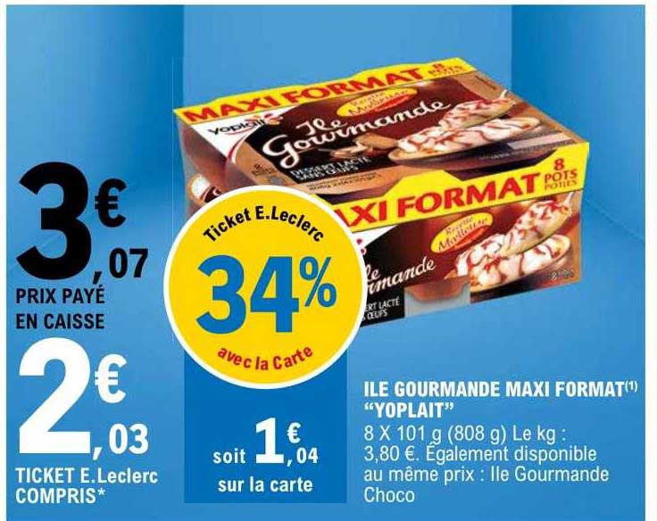 île gourmande maxi format "yoplait"
