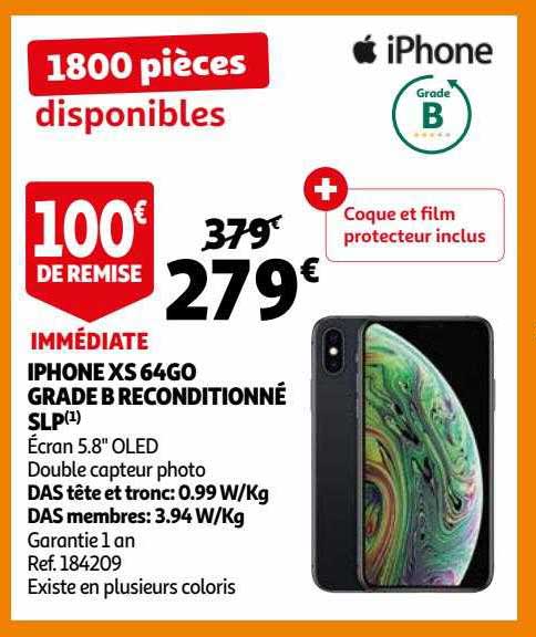 iPhone xs 64go grade b reconditionné slp