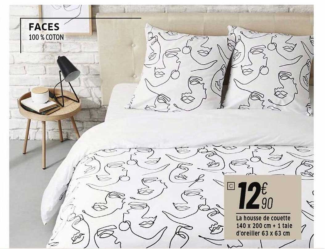 la housse de couette 140 x 200 cm + 1 taie d'oreiller 63 x 63 cm faces